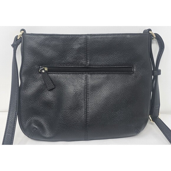 Giani Bernini Horsebit-Detail Black Pebbled Leather Equestrian Crossbody Bag - Picture 6 of 16